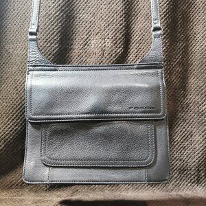 Black/Silver Vintage Double Sided Organizer Crossbody EUC #235